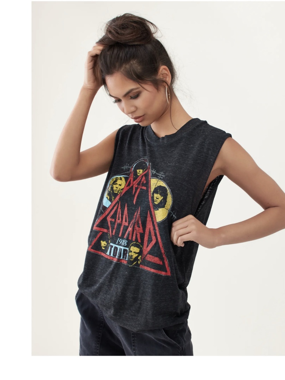 Daydreamer Def Leppard Tour Of '88 Rocker Muscle Tank Top Womens Medium Black - Picture 10 of 10